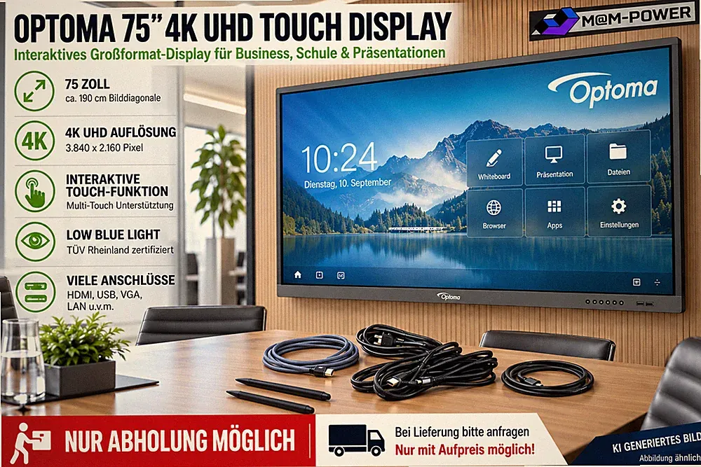 75 Zoll 4K Optoma Multi-Touch Flachbildschirm der Creative Touch 5 Serie -5751RK