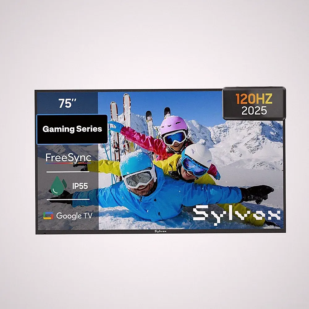 75 Zoll Outdoor Fernseher 120Hz Wasserdichter Dolby Atmos,1000 Nits