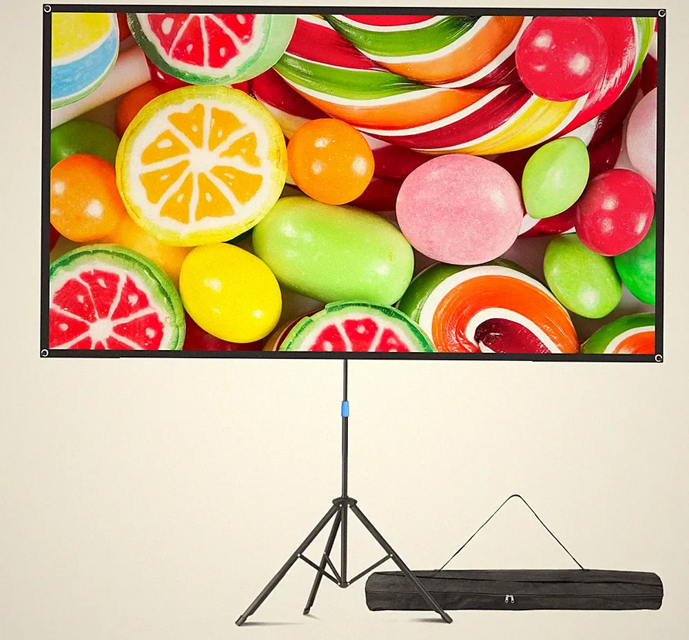 82" Beamer Leinwand Mit Höhenverstellbar Stativ Set 16:9 4K Heimkino Projektion