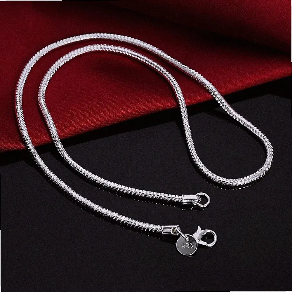 925er Sterling Silber Schlangenketten 40-76cm 1,2mm Für Frauen Männer Neu Kinder