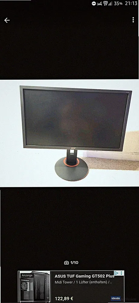 Acer XF240H 24 Zoll LED Backlight Monitor Schwarz DVI HDMI DisplayPort VESA