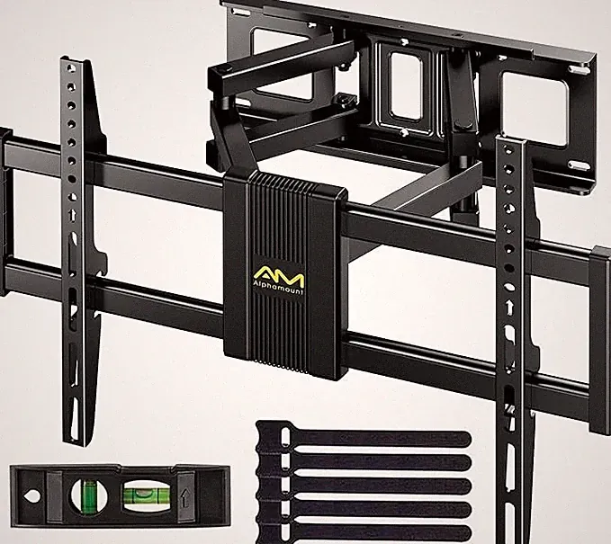 Alphamount TV Wandhalterung Schwenkbar für 37-75 Zoll Fernseher, Neigbar