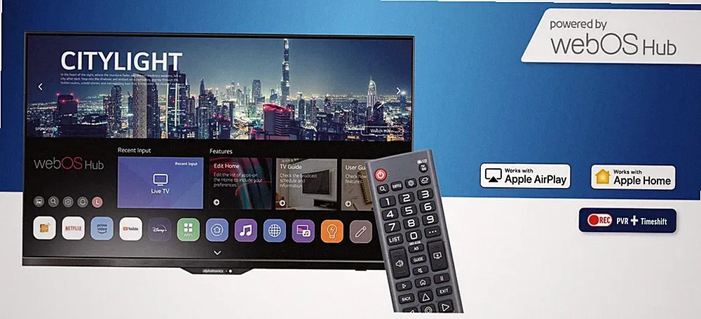alphatronics SL-22 DW Smart TV mit Triple Tuner und DVD Player für 12/24/230V