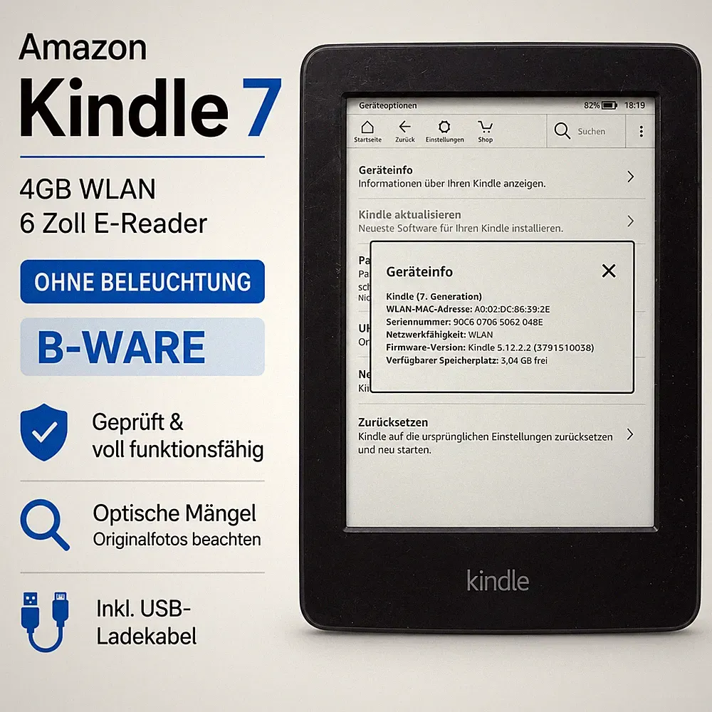 Amazon Kindle 7. Generation 4GB WLAN E-Reader – B-Ware mit optischen Mängeln
