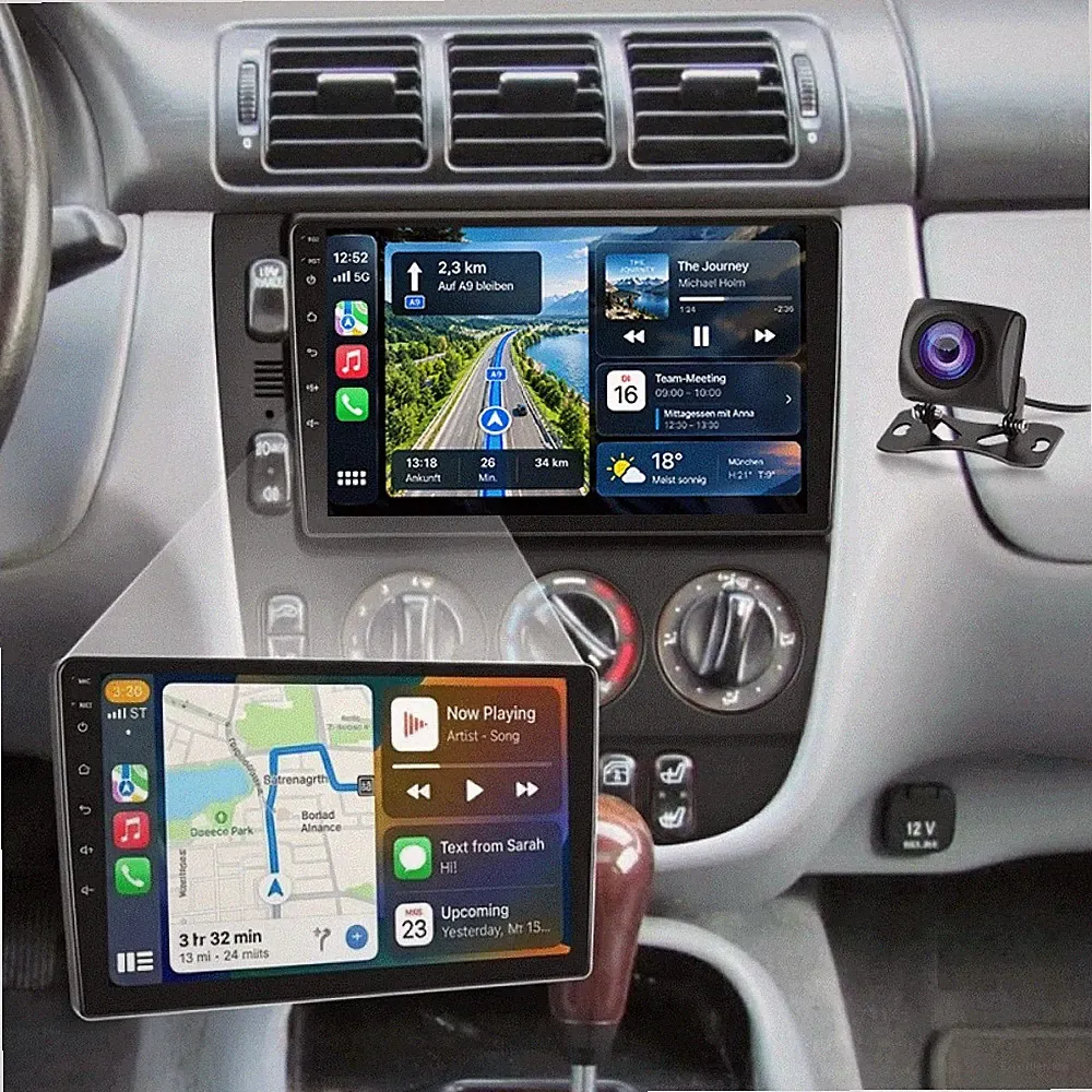 Android 4+64GB Autoradio CarPlay Für Mercedes-Benz M-Klasse W163 ML 350 320 KAM