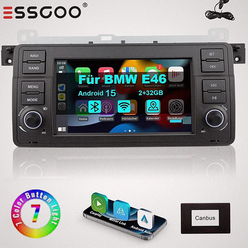 Apple Carplay Für BMW 3er E46 M3 Rover 75 MGZT Android 15 Autoradio GPS RDS WiFi