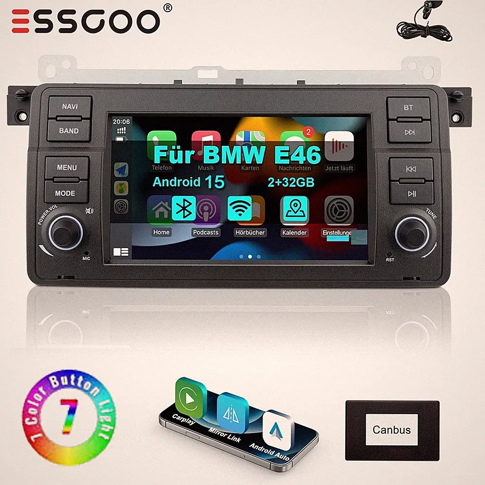 Apple Carplay Für BMW 3er E46 M3 Rover 75 MGZT Android 15 Autoradio GPS RDS WiFi