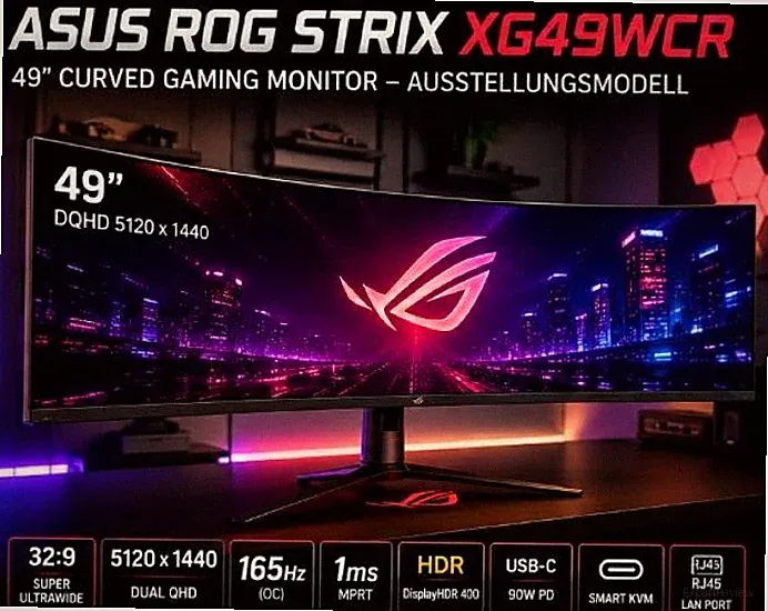 ASUS ROG Strix XG49WCR – 49" Curved Gaming Monitor /Ausstellungsmodell / 49 Zoll