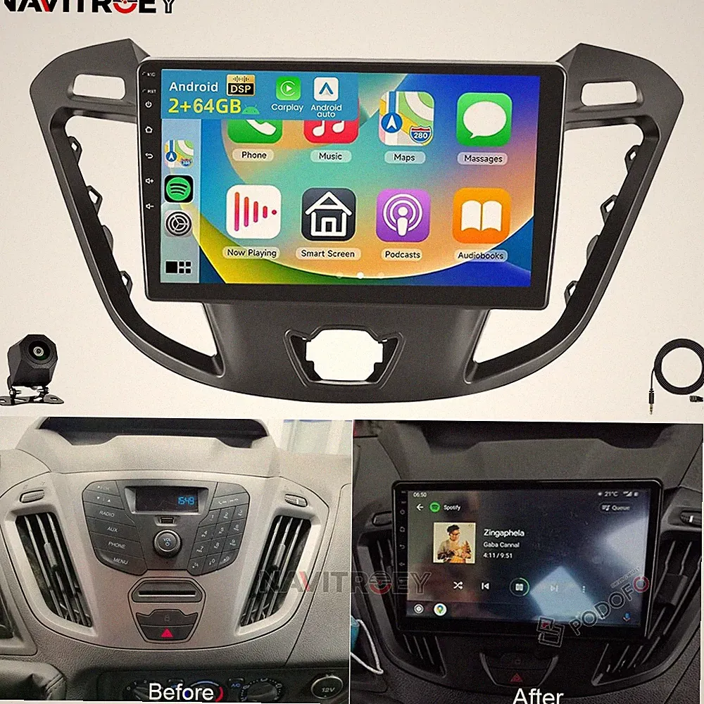 Autoradio Android 15 Apple Carplay Für Ford Transit Custom 2013-2018 + Kamera