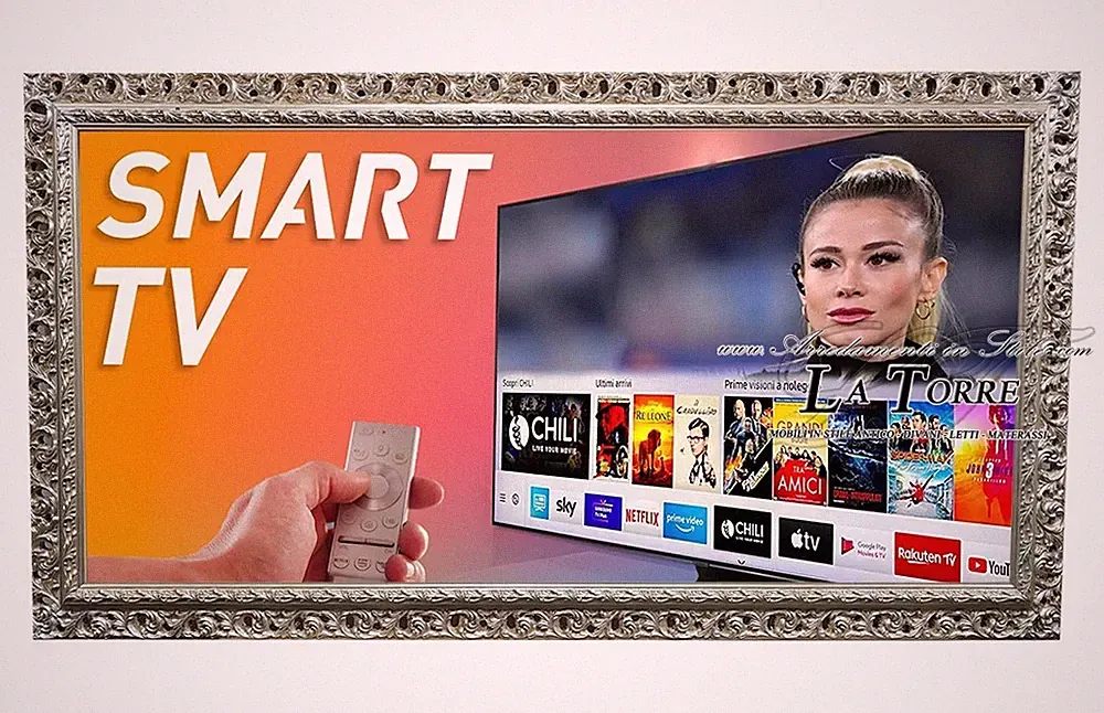 Barocke TV-Rahmen Cornice Smart TV Holz Silberblatt TV313A, Perforiert, Standfuß