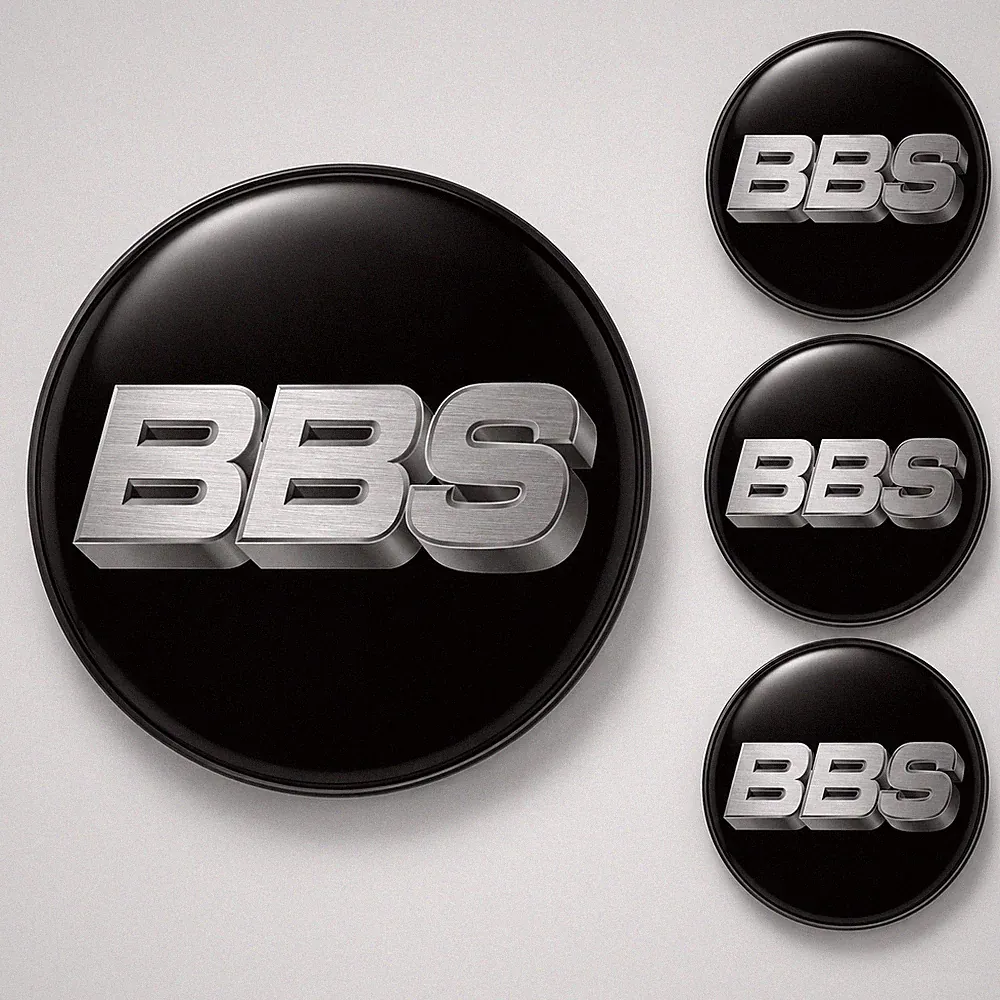 BBS Nabendeckel Aufkleber 3D Emblem Felgenaufkleber 4er Set