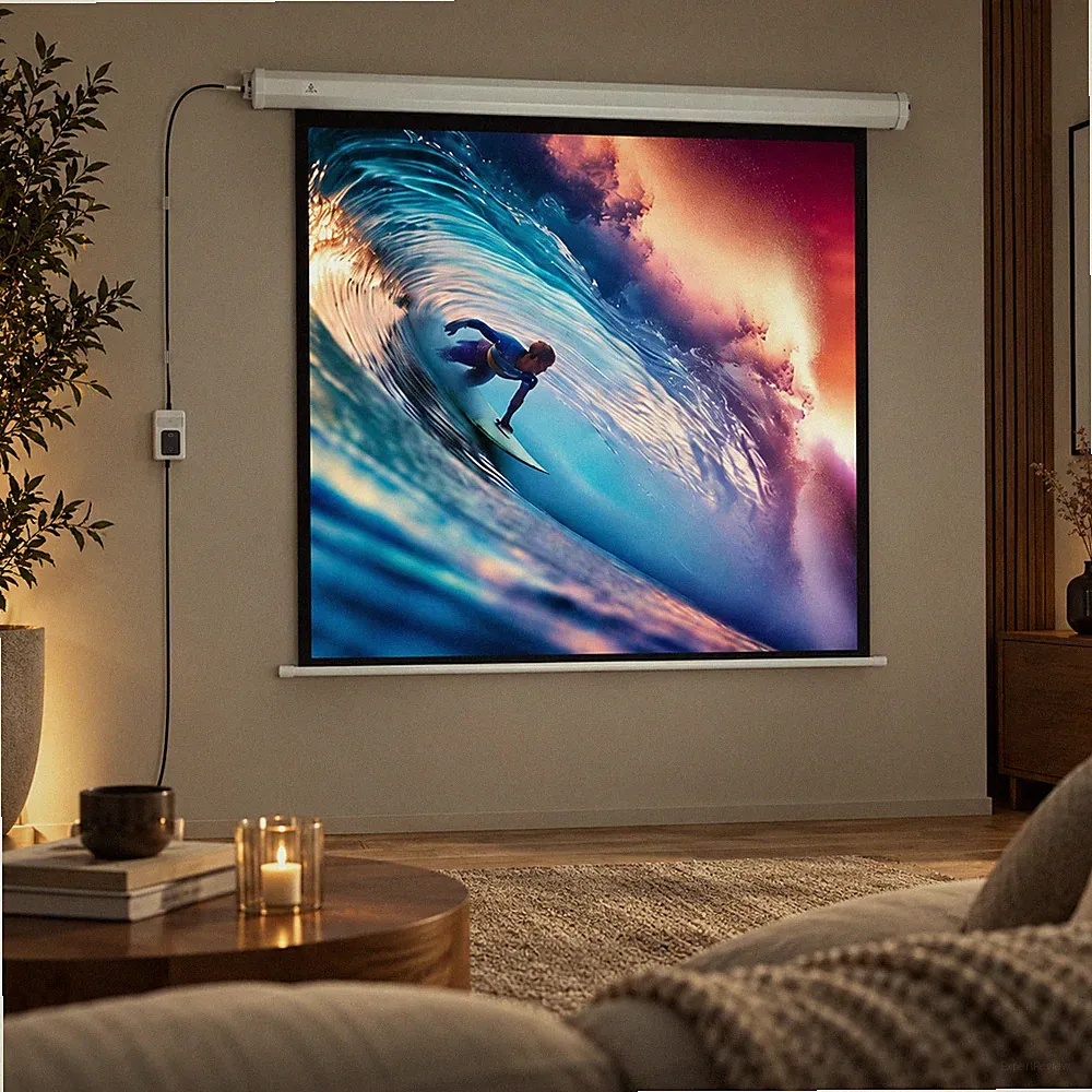 Beamer Leinwand Kinowand Beamerwand 85 Zoll Motorleinwand Heimkino 4K 1:1 Wand