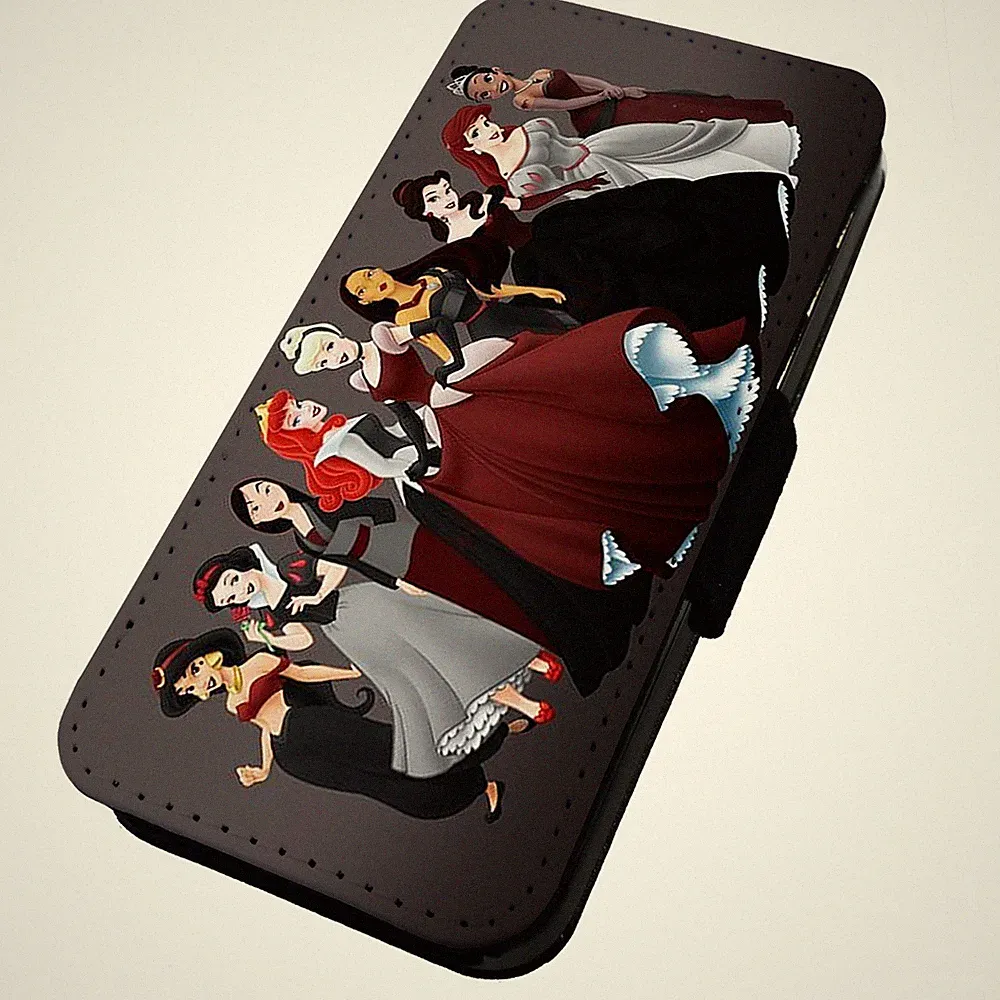 Bedruckte Flip Handyhülle iPhone, Samsung & Huawei Disney Gothic Prinzessinnen