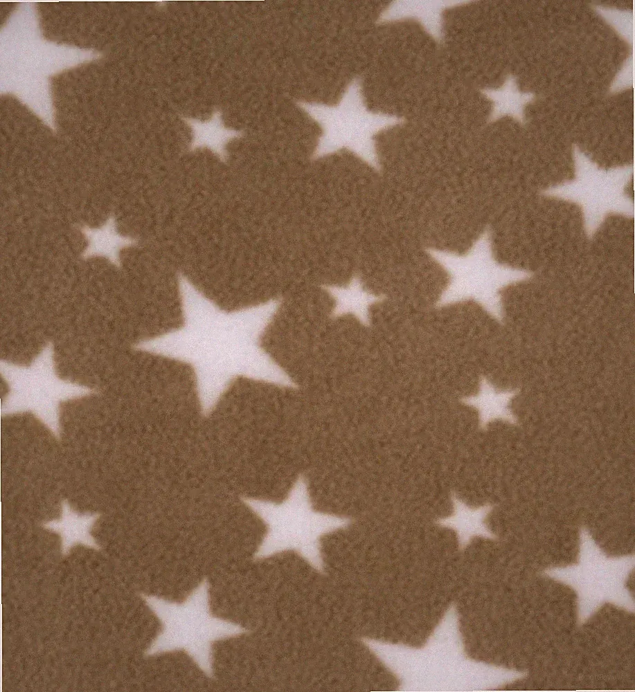 Bedruckter Polar-Fleece-Stoff - STERNE BEIGE