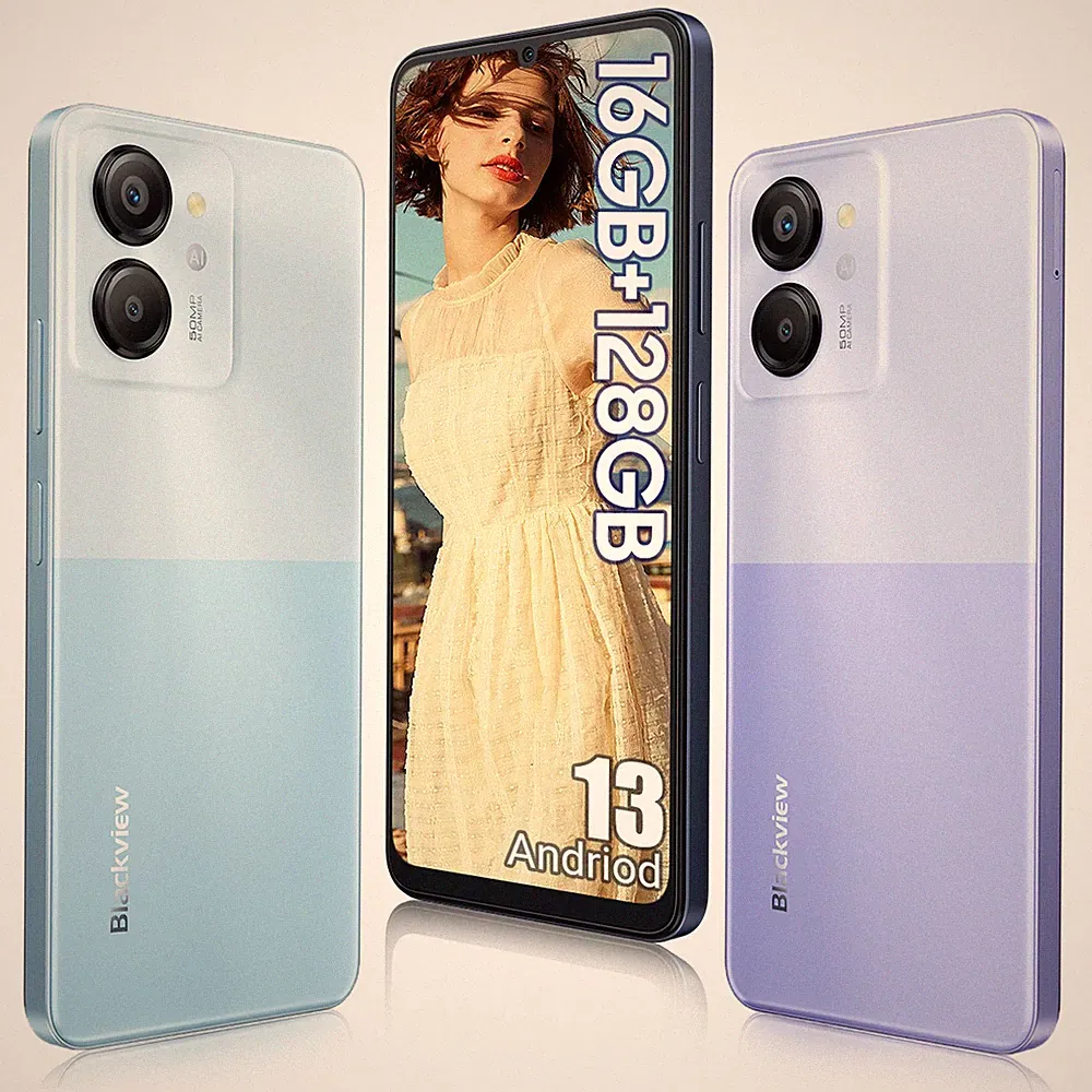 Blackview COLOR 8 4G Smartphone 16GB+128GB 6,75" Andriod 13 Dual SIM Handy 50MP