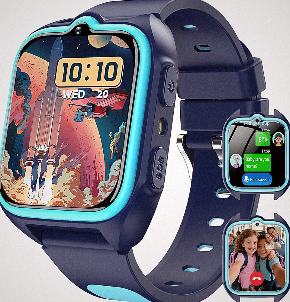 Blackview Smartwatch für Kinder, 1,75'' HD-Touchscreen, GPS, 4G-Anrufe, Blau