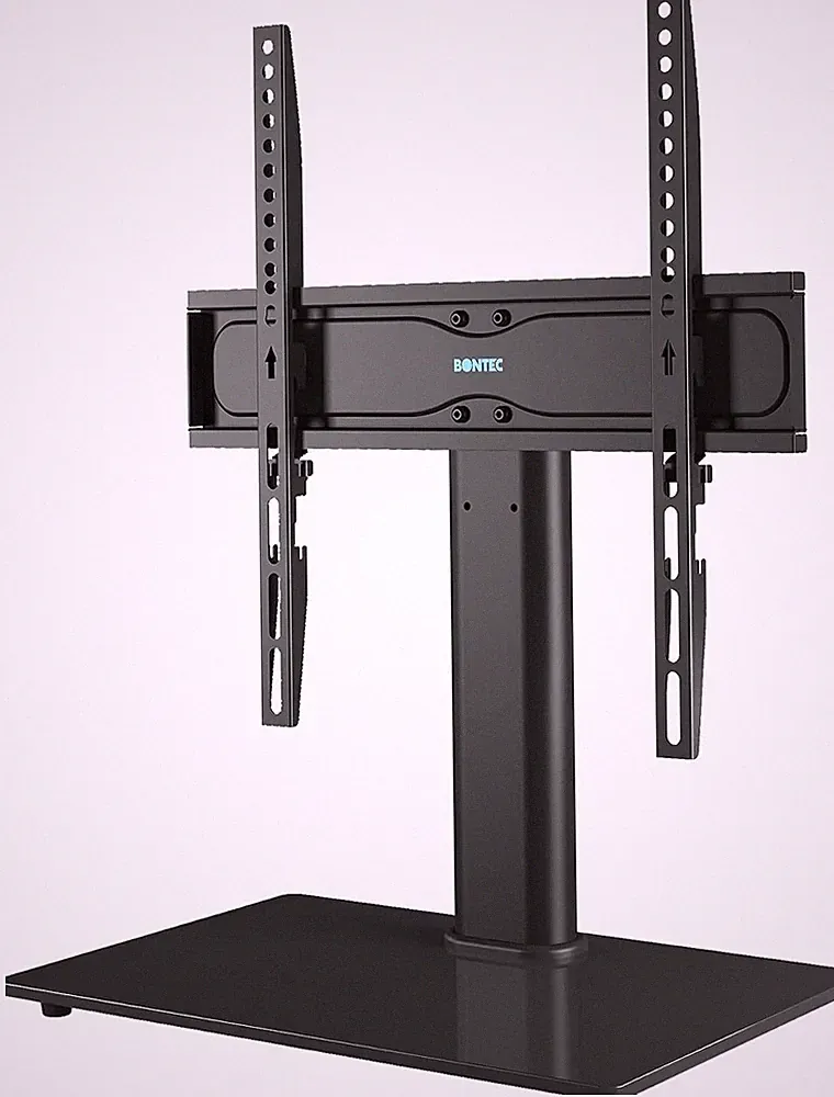 BONTEC TV Standfuß Universal Höhenverstellbar 26-55 Zoll Flach Curved bis 40 kg