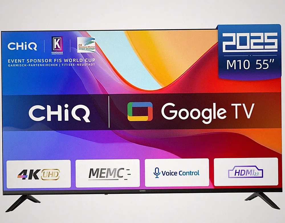 CHiQ Fernseher Smart LED TV Rahmenlos Google TV 4K 55 Zoll U55M10V *besch. VP