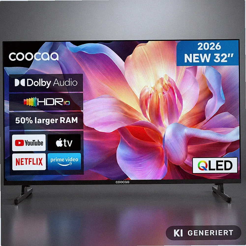 coocaa 32CTQH38Z Fernseher 32 Zoll QLED HDR10 und HLG 1,5 GB RAM NEU OVP