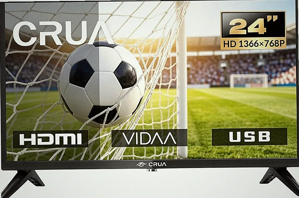 CRUA VIDAA Smart TV,24 Zoll (60 cm) TV,1366x768 HD TV,LED TV mit HDMI/USB/AV