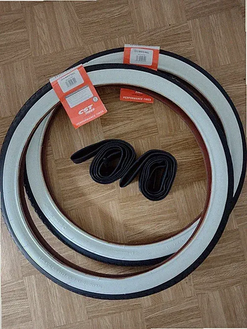 CST 2 x Weißwand Reifen 20 Zoll 20x1.75|47-406 (schwarz/weiß+2 Schläuche AV)