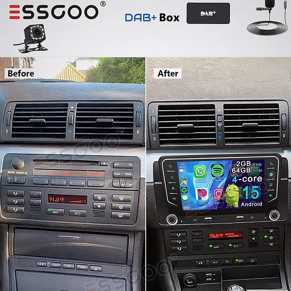 DAB+ Für BMW Rover 75 1999-2004 Android 15 2+64GB CarPlay Autoradio GPS USB KAM