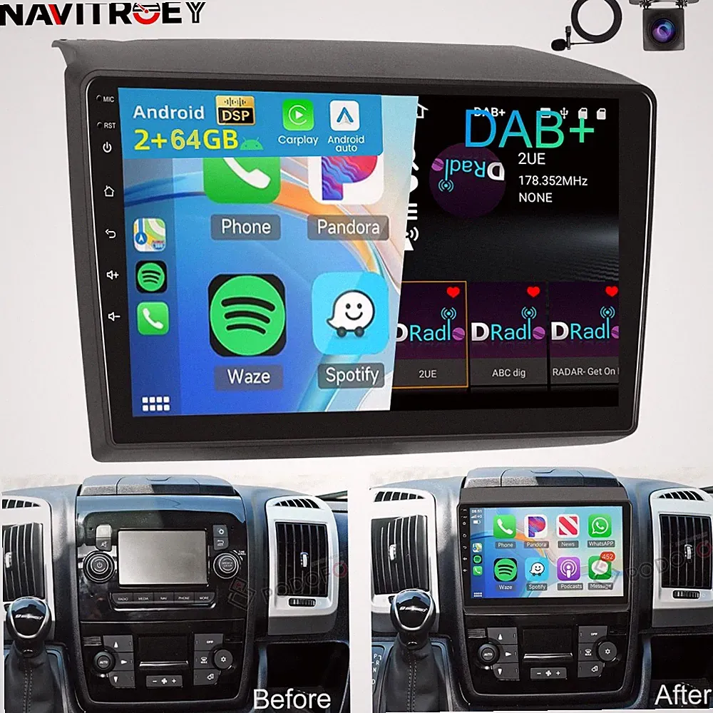 DAB+ Für Fiat Ducato Citroen Jumper Peugeot Boxer Android 15 Autoradio GPS Navi