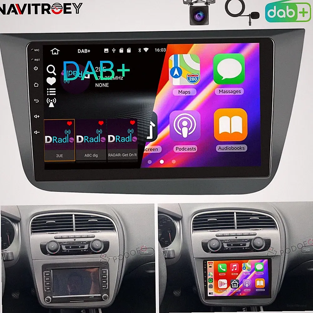 DAB+ Für Seat Altea 2004-2016 9" Android 15 Autoradio Navi GPS BT CarPlay 2+64GB