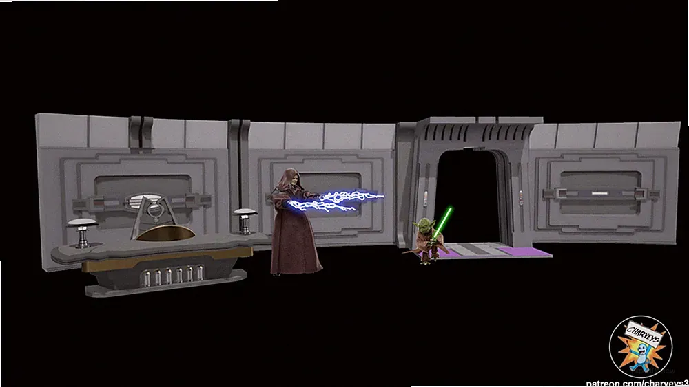 Darth Sidious Büro Diorama inspiriert von Star Wars | 3D Druck DIY für 3,75 Zoll