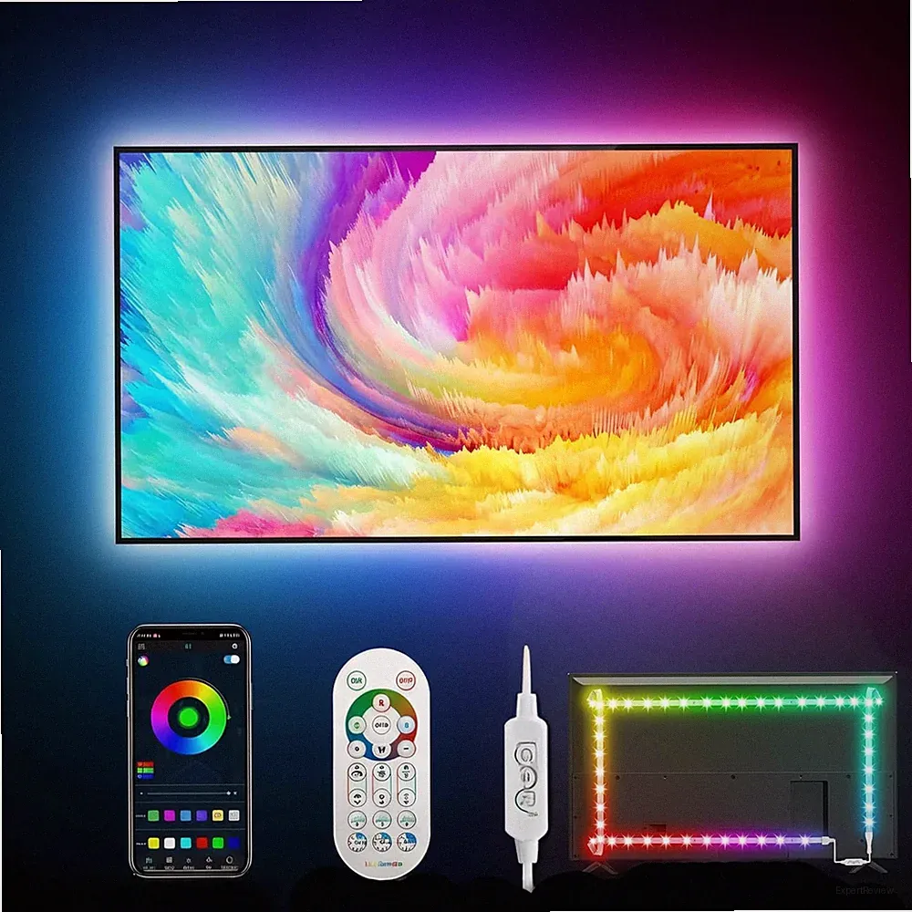 Daymeet 4M LED TV Hintergrundbeleuchtung RGBIC für 55-75 Zoll TV PC Musik Sync