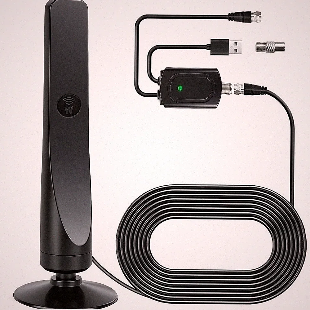 Digital TV DVB-T2 Antenne mit Verstärker TV Zimmerantenne VHF/UHF HD 4K 1080P