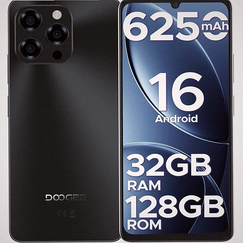 DOOGEE Note 58 Android Handy Android 16 32GB+128GB 6,75" Smartphone 6250mAh 2026