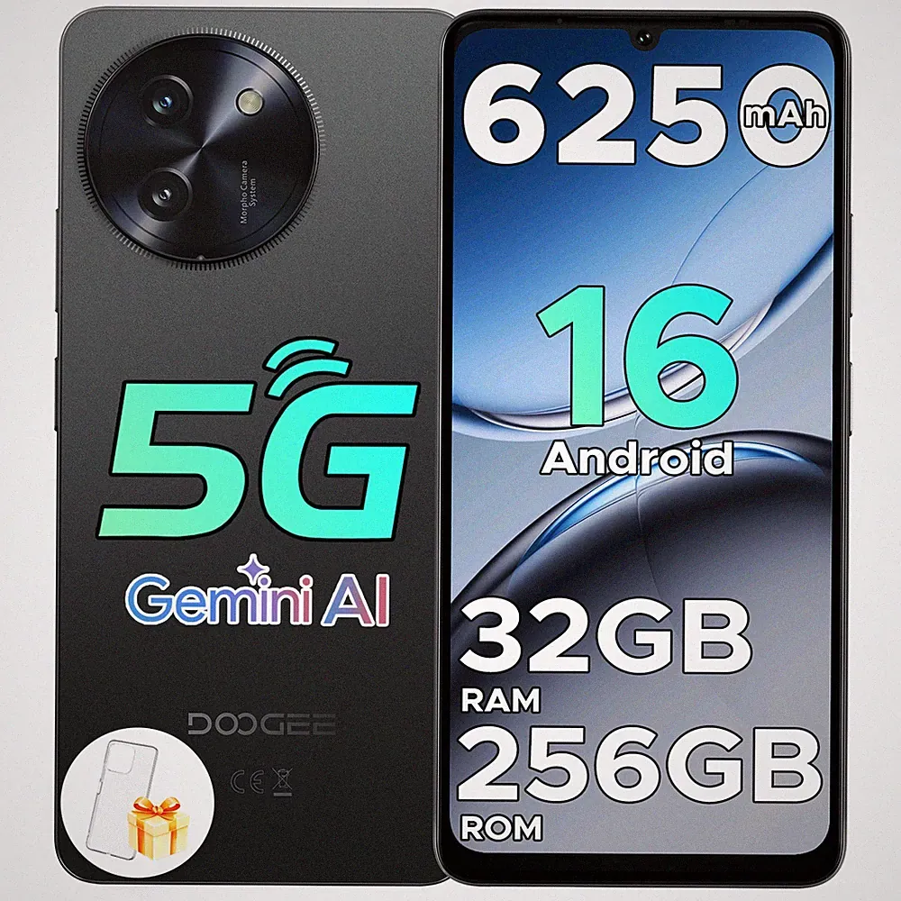 DOOGEE Note 59 Pro 5G Android 16 Handy 32GB+256GB 6250mAh 6,75" Smartphone NFC