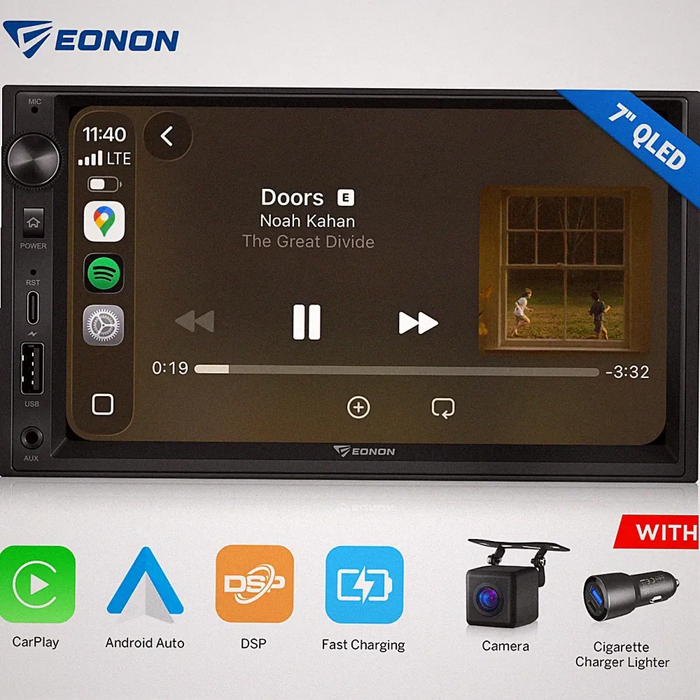 Doppel DIN 7 Zoll QLED Bildschirm Autoradio Car Play Android Auto Mirroring iOS