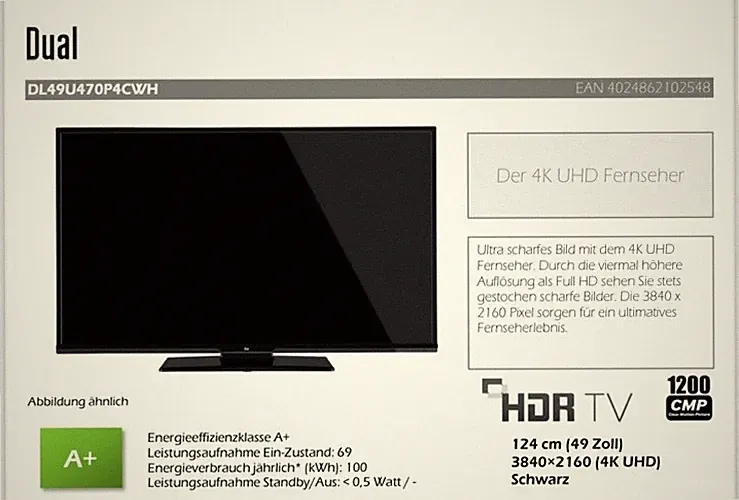 Dual 4K LCD TV 49 Zoll Fernseher