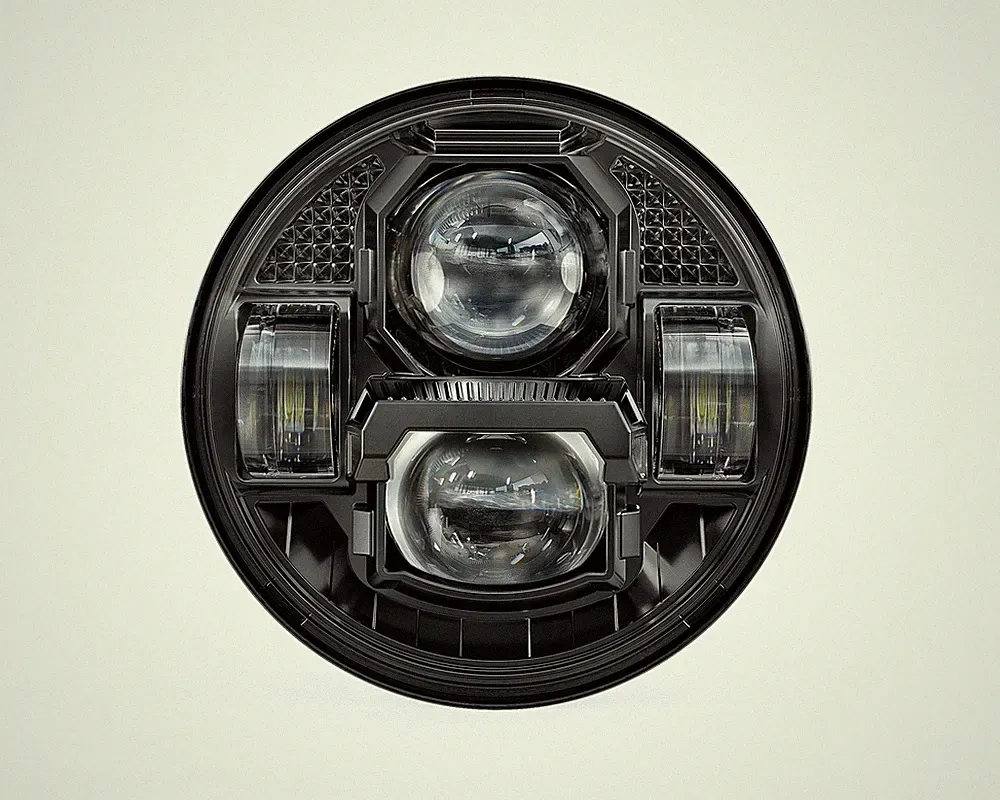 E24 5,75 Zoll 84W LED Scheinwerfer Hi/Lo Beam für Harley Indian Triumph E-Nummer