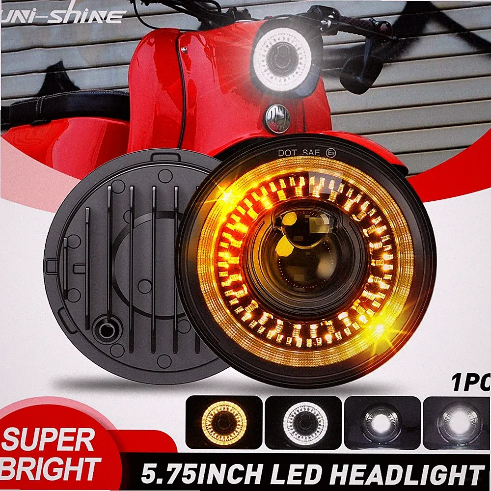 E24 5,75" Zoll LED Motorrad Scheinwerfer DRL Für Simson S51 S50 Schwalbe KR51/2