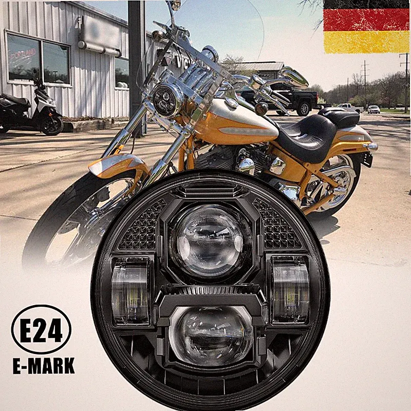 E24 5.75 Zoll LED Motorrad Scheinwerfer Frontscheinwerfer für Harley-Davidson