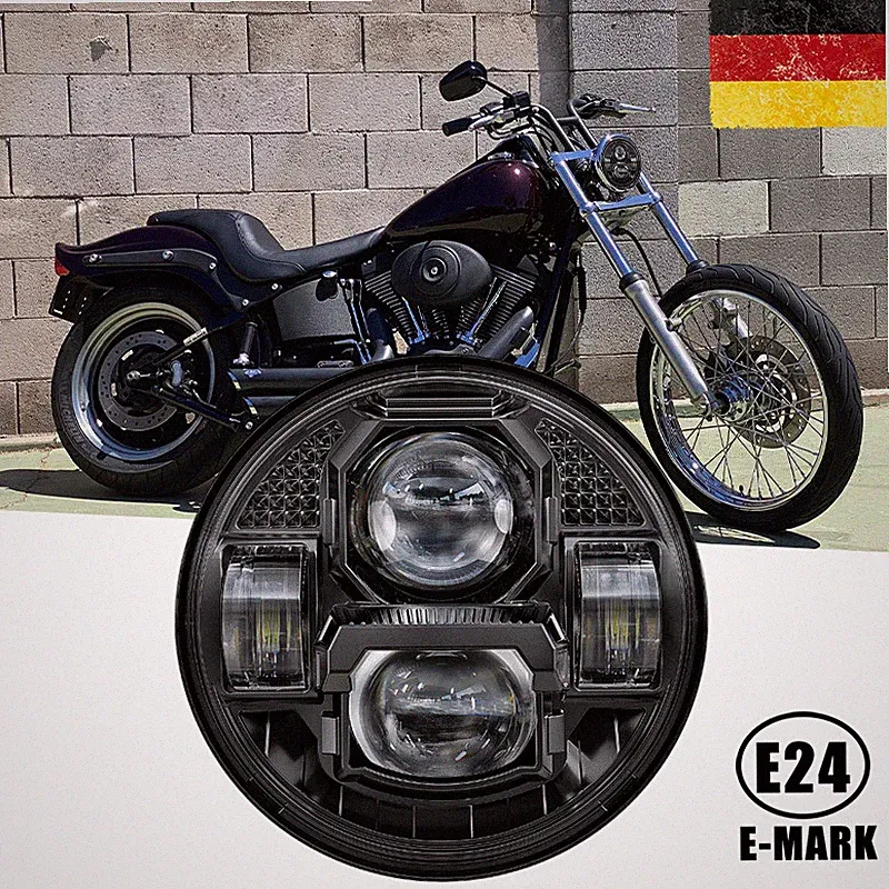 E24 5.75 Zoll LED Scheinwerfer für Harley-Davidson FXST,FXSTB,FXSTC,FXSTD,FXDWG