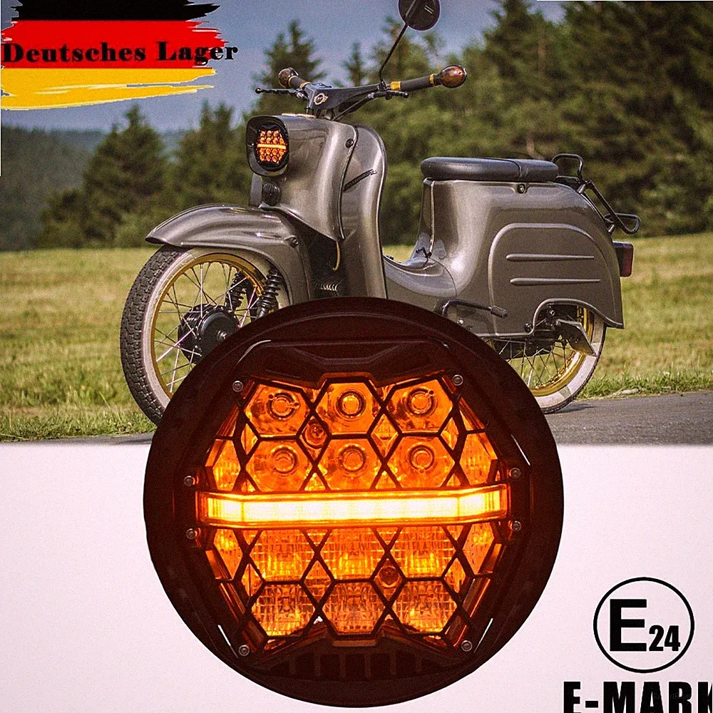 E24 5,75 Zoll LED Scheinwerfer Für Simson S51 S50 Schwalbe STAR KR51/2 Sperber
