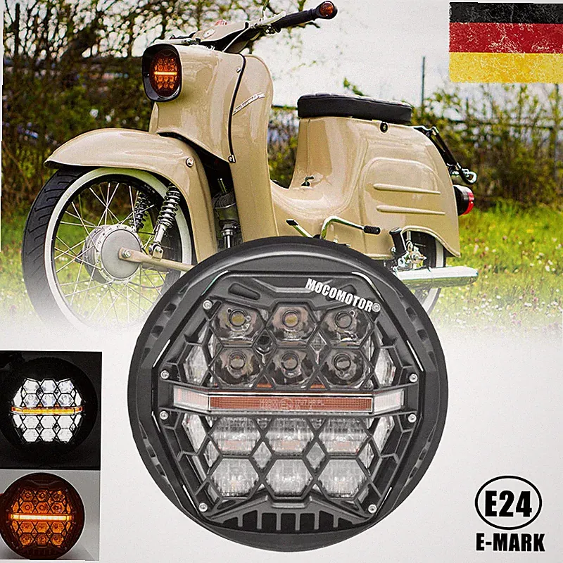 E24 5,75 Zoll LED Scheinwerfer Für Simson S51 S50 Schwalbe STAR KR51/2 Sperber