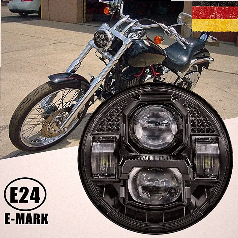 E24 5.75 Zoll Motorrad LED Scheinwerfer für Harley-Davidson FXST, FXSTB, FXSTC