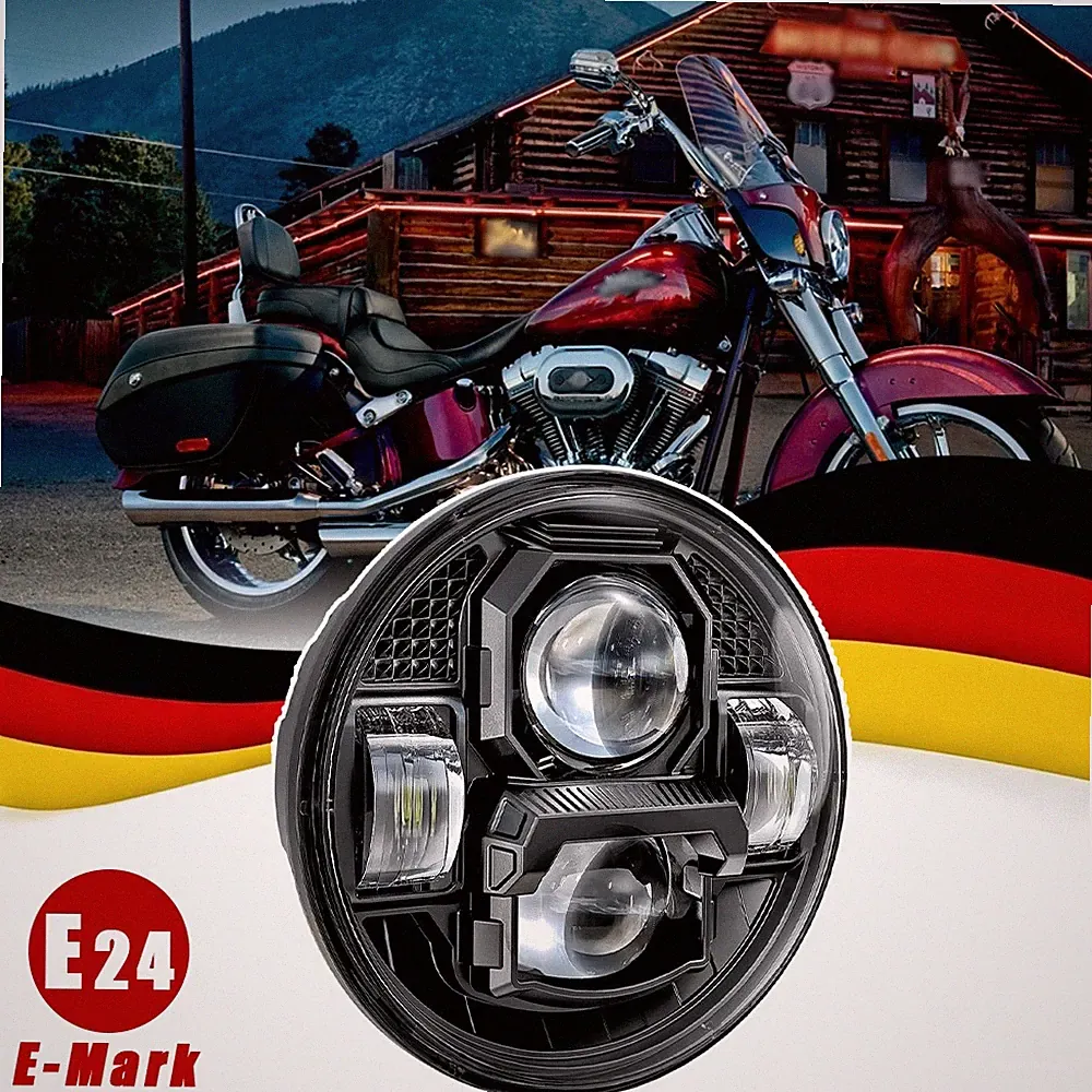 E24 84W 5,75 Zoll LED Scheinwerfer Fernlicht Abblendlicht Für Harley Davidson