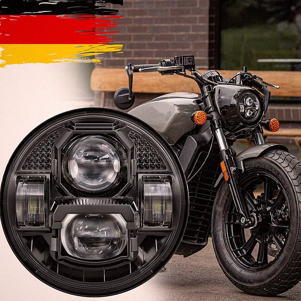 E24 E-Nummer 5,75 Zoll 84W Für Harley Indian Triumph LED Scheinwerfer Hi/Lo Beam