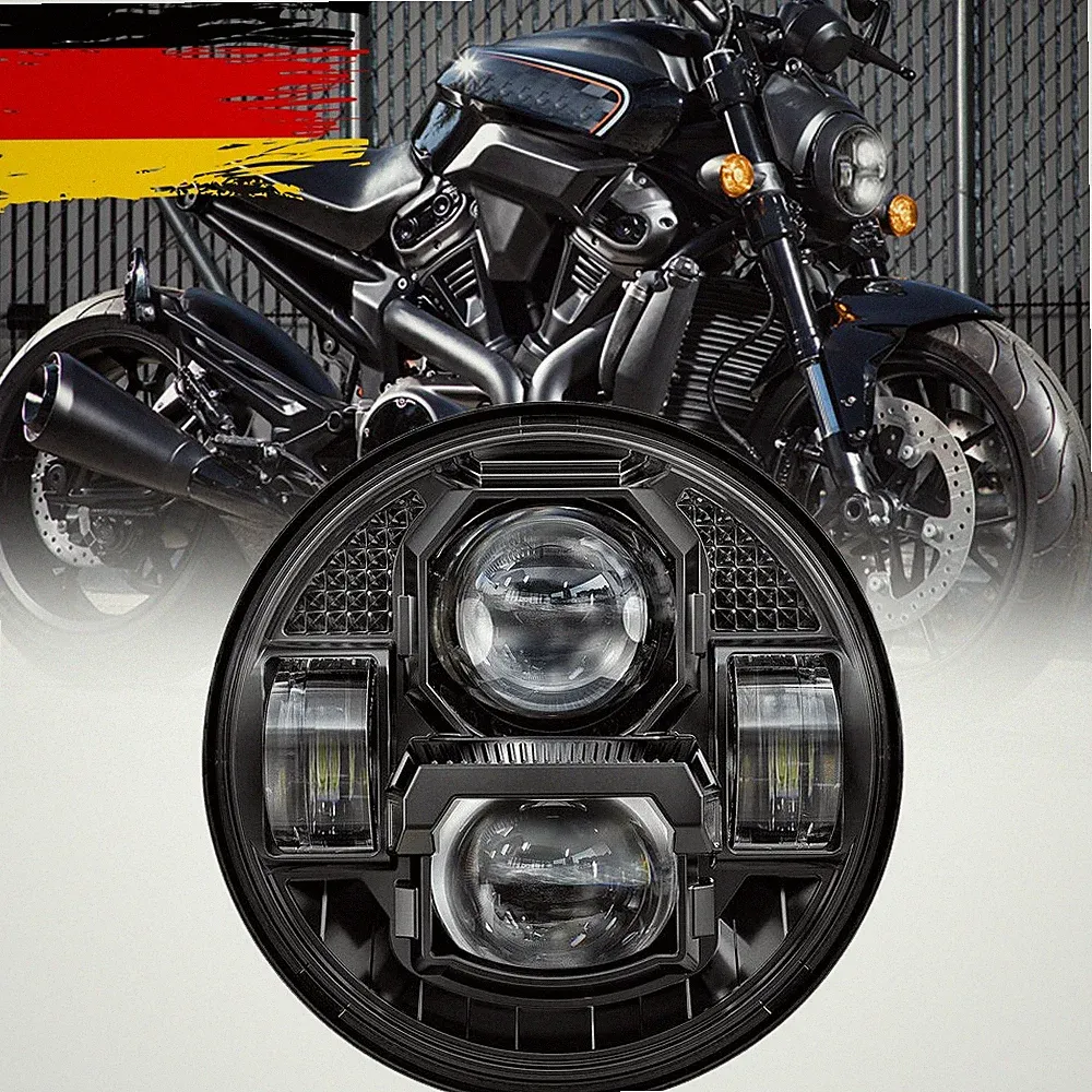 E24 E-Nummer 5,75 Zoll 84W LED Scheinwerfer Hi/Lo Beam Für Harley XL883C XL1200C