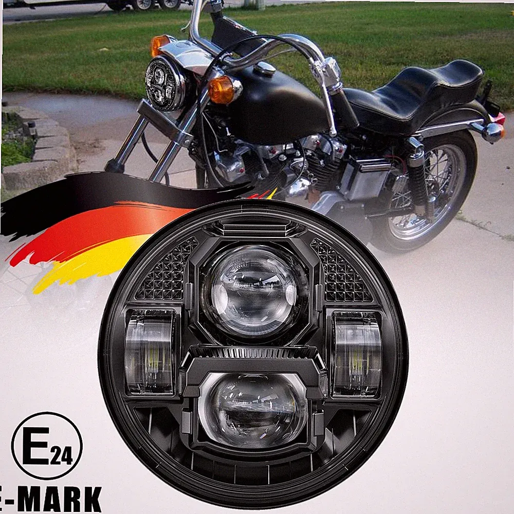 E24-Zertifiziert 84W 5,75 Zoll LED Scheinwerfer Hi/Lo Strahl Für Harley Davidson