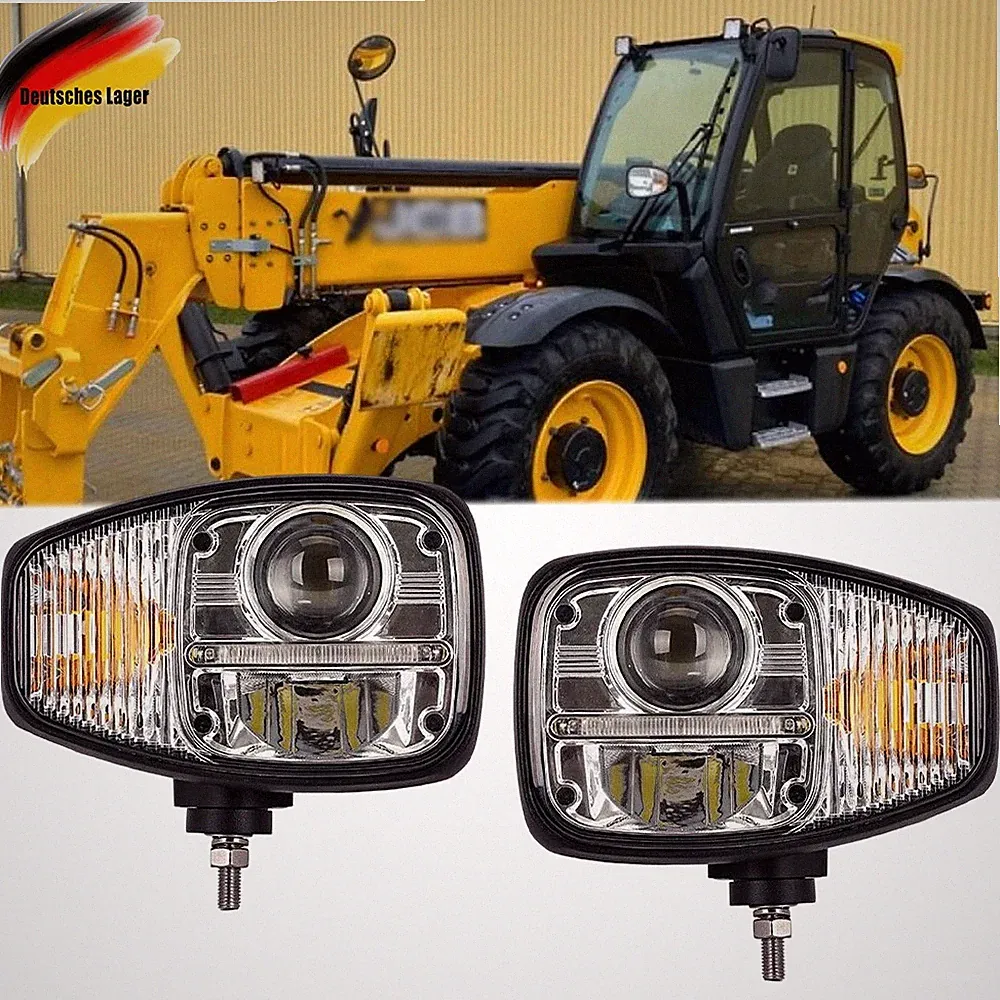 E9 9 Zoll LED Scheinwerfer Tagfahrlicht Blinker für JCB Fastrac Teleskoplader