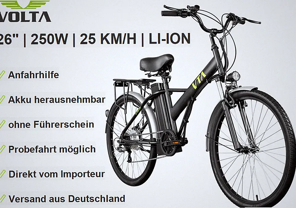 Elektrofahrrad Citybike E-Bike 26 Zoll Pedelec Fahrrad 250W 36V Motor 6 GangVB3