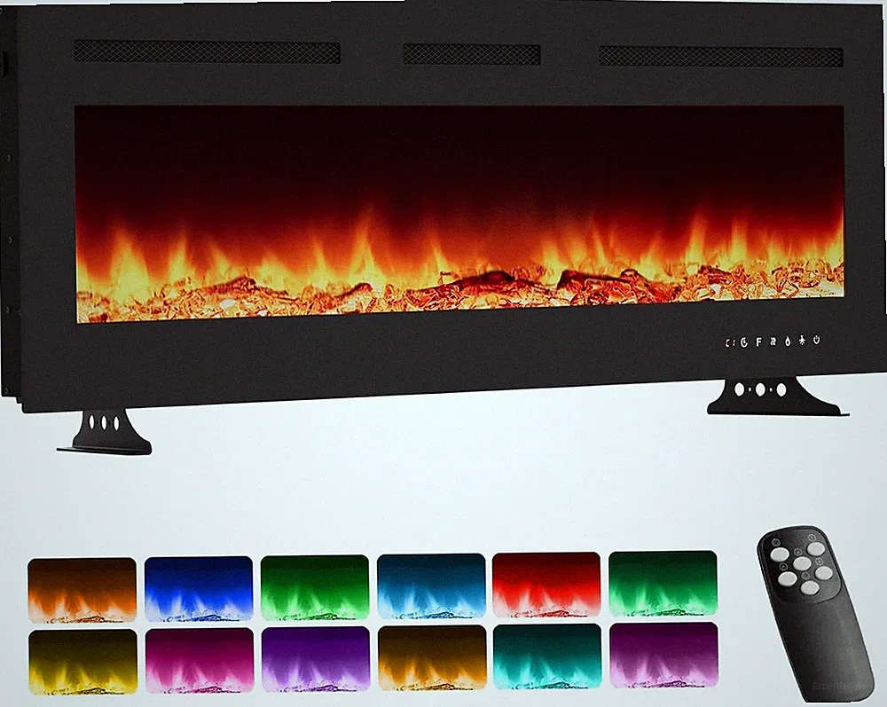 Elektrokamin Wandmontage mit Heizung 30/40/50 Zoll LED Flammeneffekt 1800W