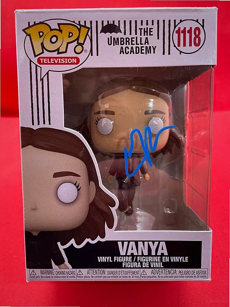 ELLIOT PAGE signed Autogramm Funko Pop UMBRELLA ACADEMY in Person autograph ACOA